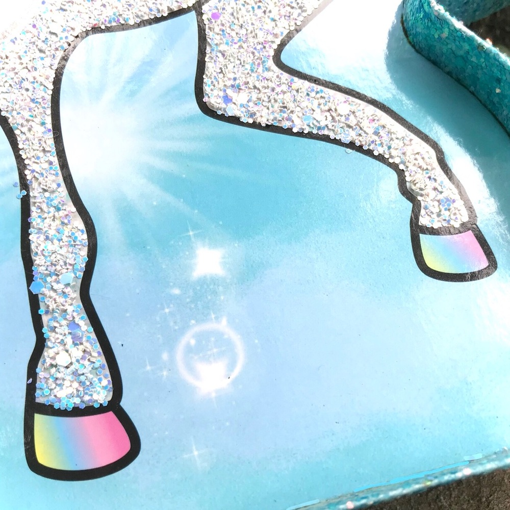 Unicorn Marquee LED Light Blue White Pink Glitter Hanging Wall Art by Justice - Picture 6 of 16